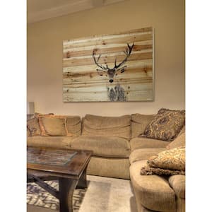 24 in. H x 36 in. W "Inquisitive Deer" by Parvez Taj Printed Natural Pine Wood Wall Art