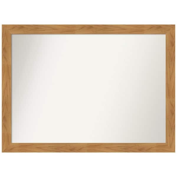 Amanti Art Carlisle Blonde 42 in. W x 31 in. H Non-Beveled Wood Bathroom Wall Mirror in Brown