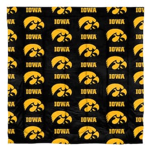 5-Piece Multi Colored Iowa Hawkeyes Rotary Queen Size Bed In a Bag Set