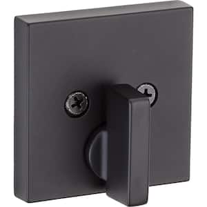 Downtown Low Profile Iron Black Square Single Cylinder Contemporary Deadbolt featuring SmartKey Security
