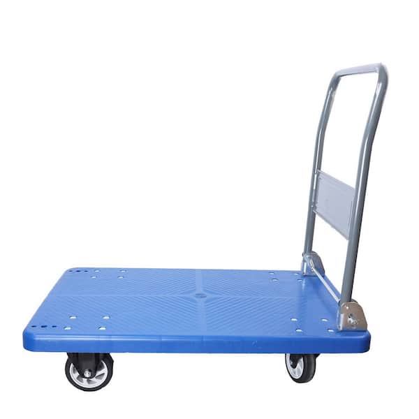 Blue 660 lb. Capacity D-Handle Foldable Hand Truck