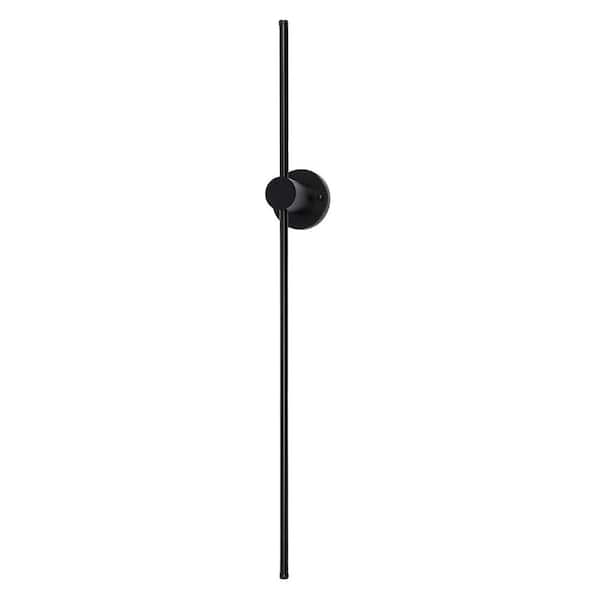 OUKANING 1-Light Black Modern Linear LED Wall Sconce Wall Lamp for Bedroom Living Room (Warm Light)