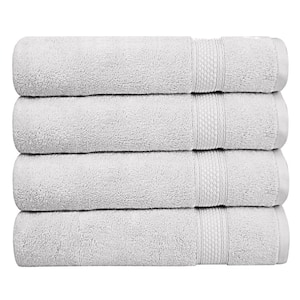 A1HC Bath Towel 500 GSM Duet Technology 100% Cotton Ring Spun Bright White 24 in. x 48 in. Quick Dry (Set of 4)