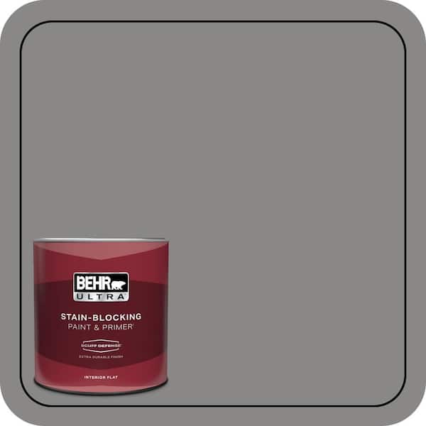 BEHR ULTRA 1 qt. #PPU26-04 Falcon Gray Extra Durable Flat Interior Paint & Primer