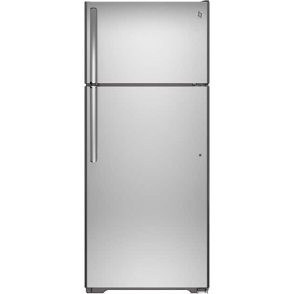 GE 17.5 cu. ft. Top Freezer Refrigerator in Stainless Steel