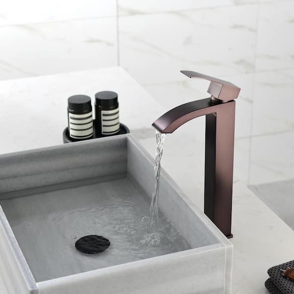 Staykiwi Single Handle Single Hole Bathroom Faucet with Ceramic Disc Valves in Oil Rubbed Bronze