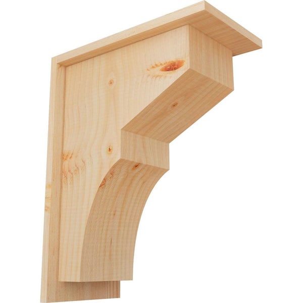 Ekena Millwork 7-1/2 in. x 14 in. x 18 in. Monterey Smooth Douglas Fir Corbel with Backplate