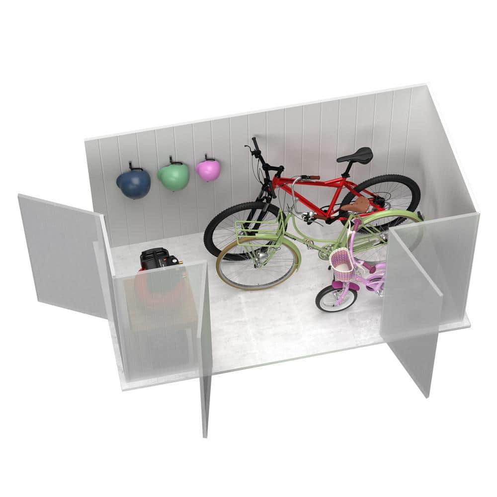 Durango 10' x 5' Gray Metal Bike Shed with Double Doors