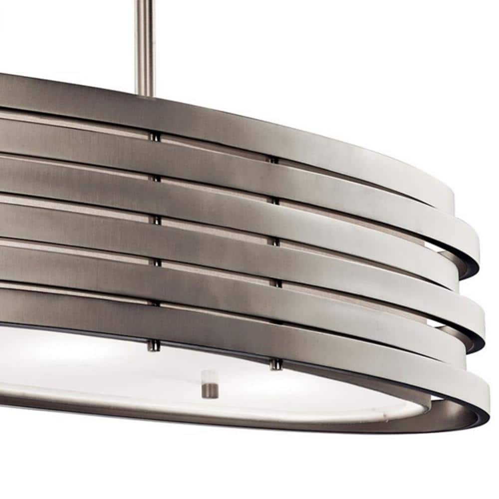 Roswell 37'' Distressed Bronze Linear Pendant with White Shade