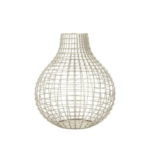 14 in. Silver Wire Metal Geometric Decorative Vase