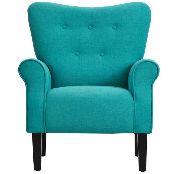 teal queen anne chair