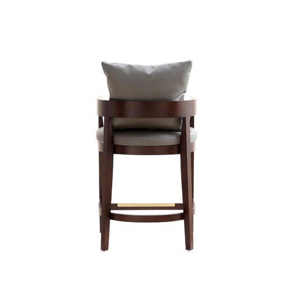 Ritz Gray Faux Leather and Beech Wood Counter Stool