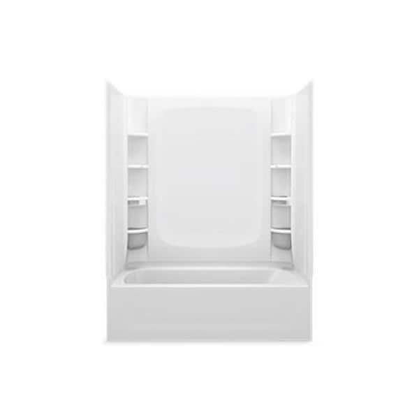 STORE+ 60 in. L x 30 in. W x 60.5 in. H Rectangular Tub/Shower Combo Unit in White