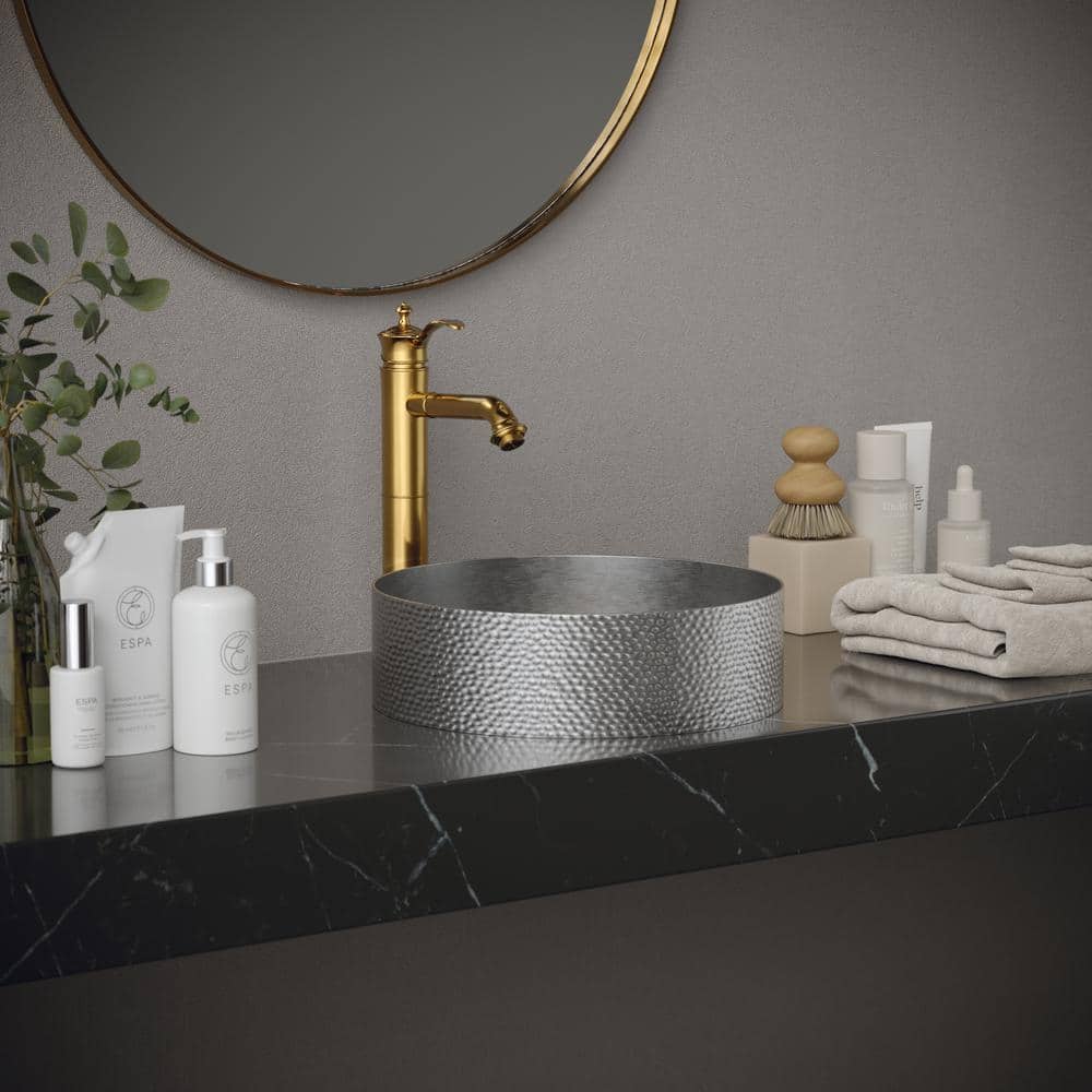 15-Inch Round Stainless Steel Vessel Bathroom Sink