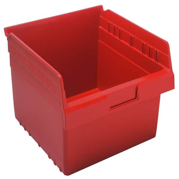 QUANTUM STORAGE SYSTEMS Store-Max 8 in. Shelf 4.5 Gal. Storage Tote in Red (8-Pack)