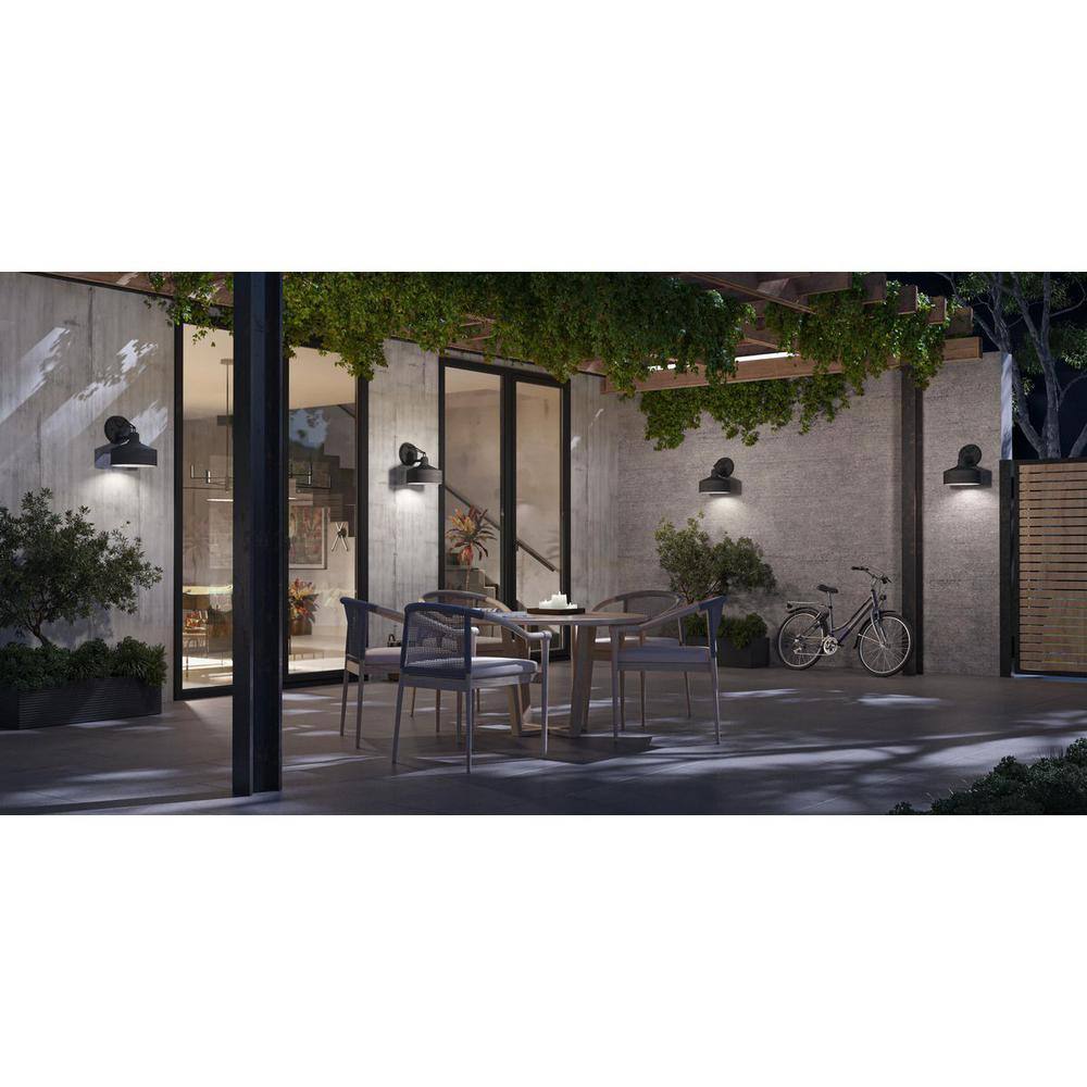Textured Black Steel Industrial Outdoor Wall Lantern