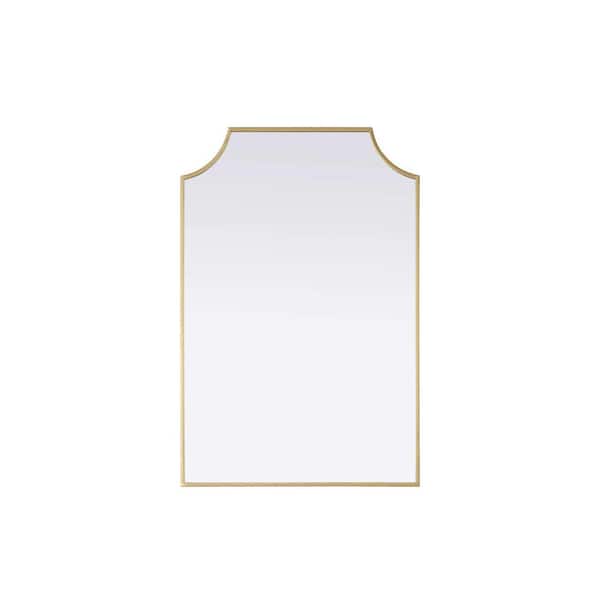 Brass 24 in. W x 36 in. H Rectangle Wall Mirror