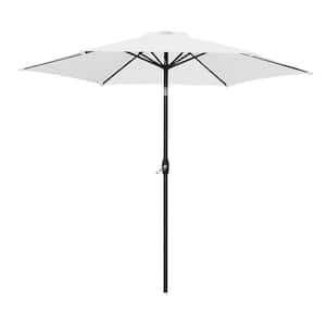 9 ft. Market Patio Outdoor Umbrella with Crank in Beige White