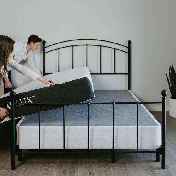 Mcombo Metal Bed Frame with Headboard and Footboard Twin Full Queen,Black 
