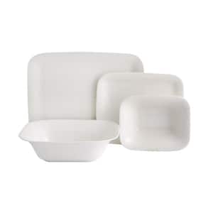 Bach 4-Piece White Porcelain Dinnerware Place Setting (Serving Set for 1)