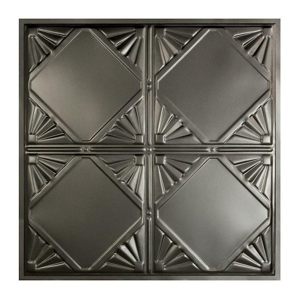 Great Lakes Tin Erie 2 ft. x 2 ft. Lay-In Tin Ceiling Tile in Argento (20 sq. ft./case)