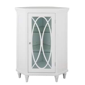 Florence 24.75 in. W x 32 in. H x 17.5 in. D Freestanding Corner Wooden Floor Cabinet, White