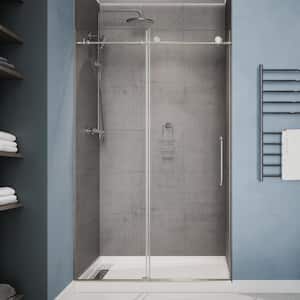 Cipressi Series 48 in. W x 76 in. H Frameless Sliding Shower Door in Chrome with Handle