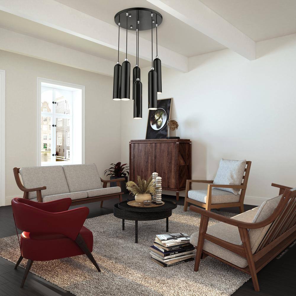 Ardmore 6-Light Shiny Black Chrome LED Pendant