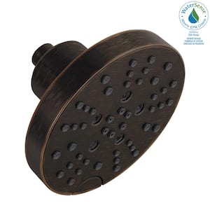 Pivotal 5-Spray Patterns 1.75 GPM 6 in. Wall Mount Fixed Shower Head with H2Okinetic in Venetian Bronze