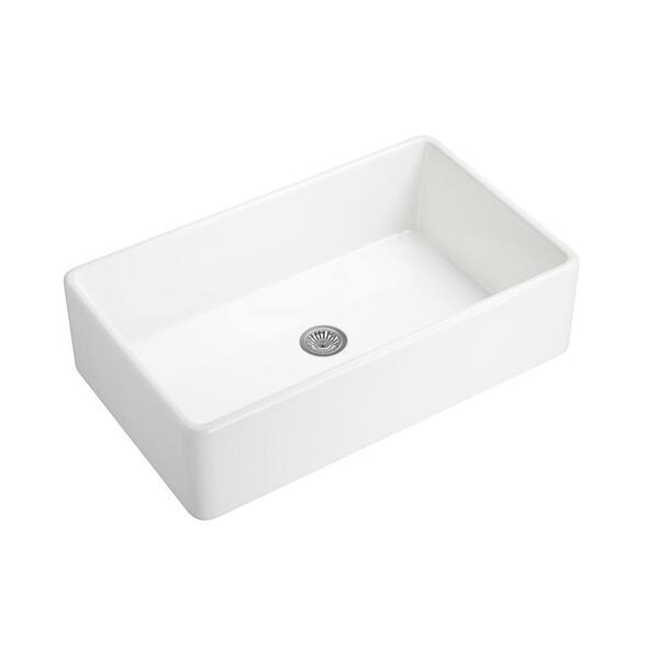 37 in. L x 19 in. W Farmhouse/Apron Front White Single Bowl