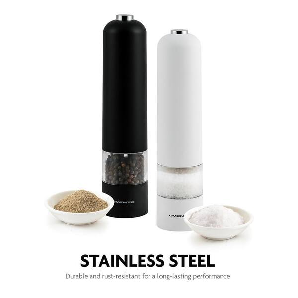 Dompilc Gravity Electric Salt & Pepper Grinder Set - Battery-Powered  6 Aaa Batteries Each Adjustable Roughness Led Light 2 Pack-506178