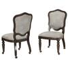 AndMakers Vegas Light Gray and Dark Gray Nailheads and Casters Side Chair (Set of 2) BH-87711-2