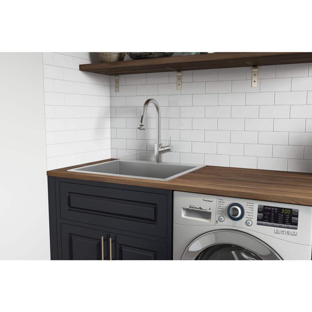 30-Inch Stainless Steel Drop-In Utility Sink with Grid