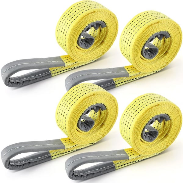 2 in. x 10 ft. Polyester Lift Sling Straps, Web Slings Straps for Outdoor (4-Pack)