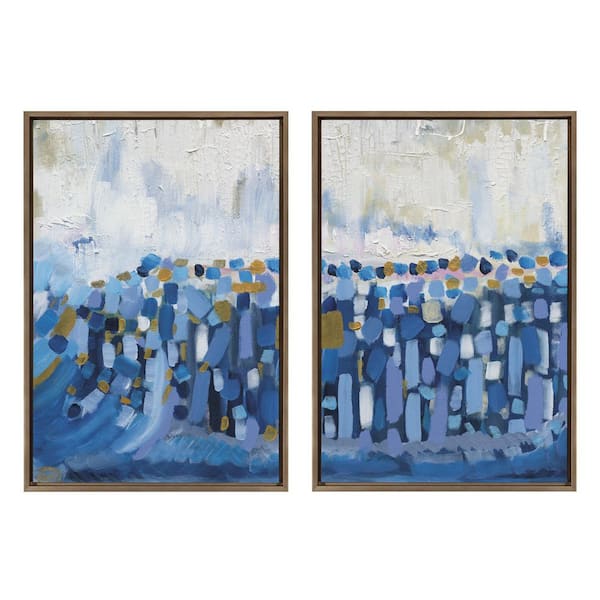 Queen Elizabeth II by Leah Nadeau Framed Abstract Canvas Wall Art Print 33.00 in. x 23.00 in. (Set of 2)