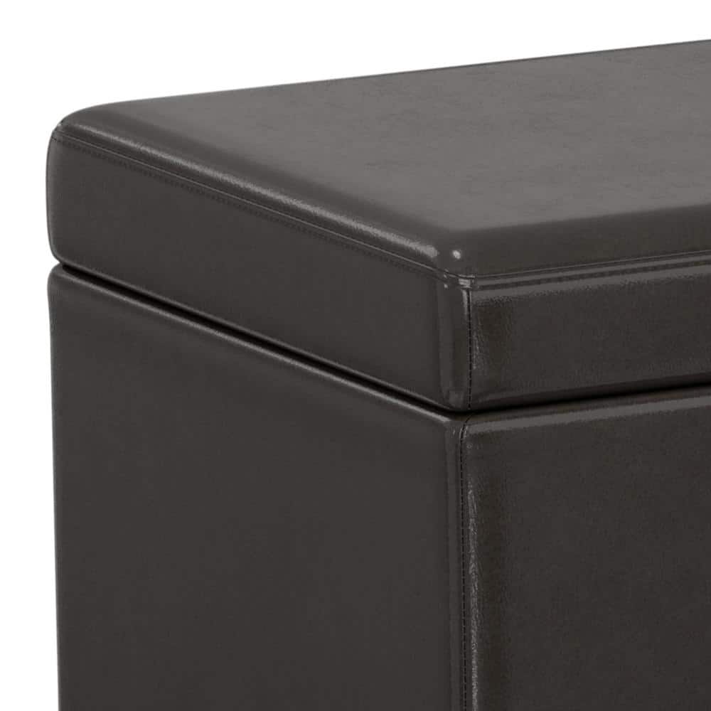 Tanners Brown Faux Leather Extra Large Storage Ottoman Bench