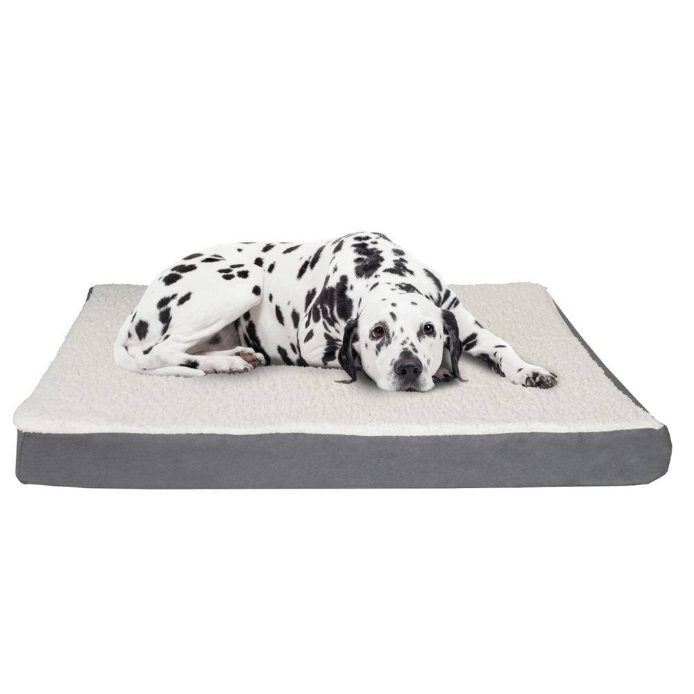 Extra-Large Gray Orthopedic Sherpa Pet Bed