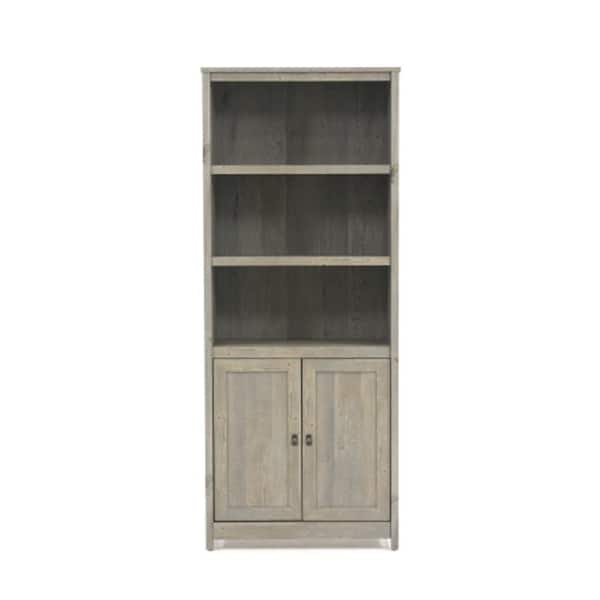 SAUDER 71.5 in. Mystic Oak Faux Wood 5-shelf Standard Bookcase with Doors