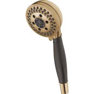 5-Spray Patterns Wall Mount Handheld Shower Head 1.75 GPM with H2Okinetic in Champagne Bronze