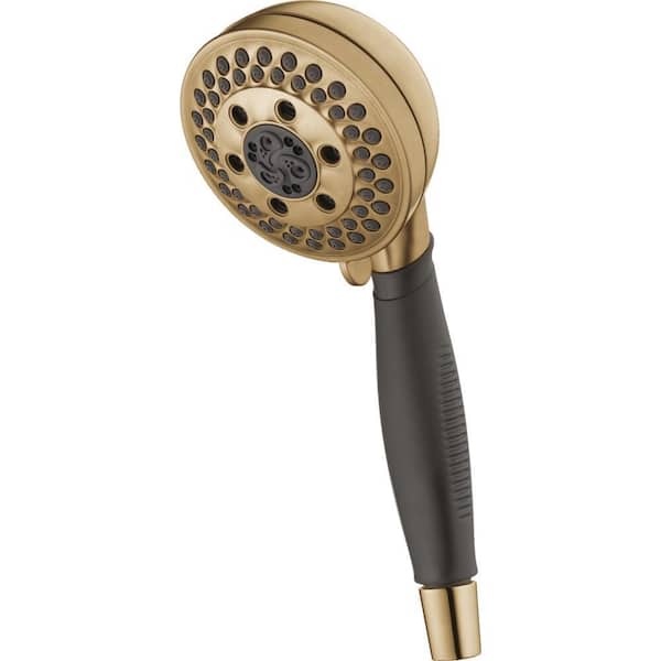 H2Okinetic Gold 5-Spray Patterns Wall Mount Handheld Shower Head 1.75 GPM in Champagne Bronze