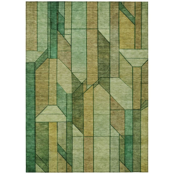 Chantille Machine Washable Indoor/Outdoor Abstract ACN2867 Olive 10 ft. x 14 ft. Area Rug