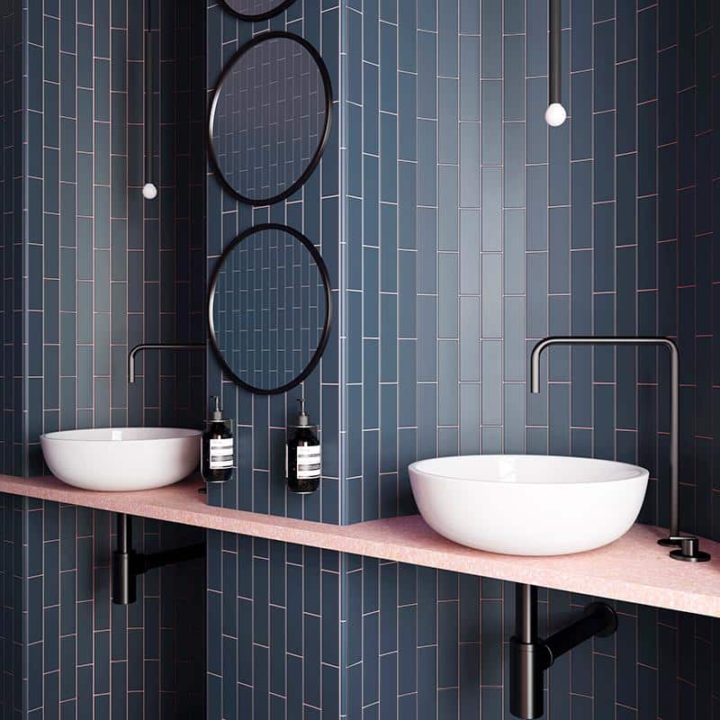 Matte Blue Ceramic Subway Tile 1.97'' x 7.87''
