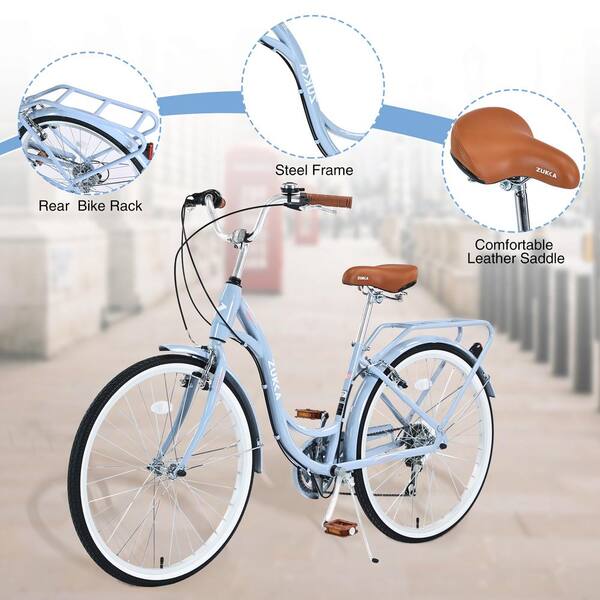 thumbnail image 2 of Bikes For Adults YITAHOME 24" & 26" Beach Cruiser Bike – 7 Speed & Single Speed, Step-Through Frame For Adults, With Fenders Mens Bicycle 2 of 12