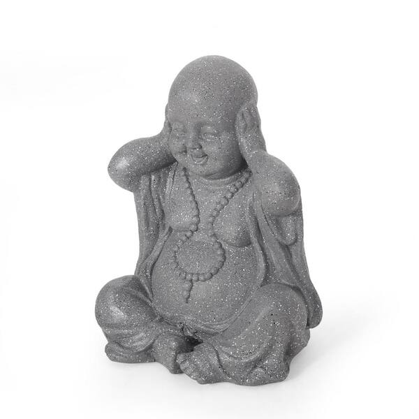 Noble House Thiago 12.25 in. Outdoor Patio Hear No Evil Monk Garden Statue