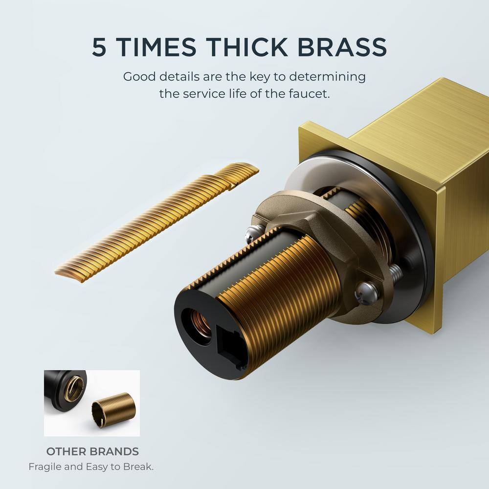 Brushed Gold Stainless Steel Double Handle Bathroom Faucet