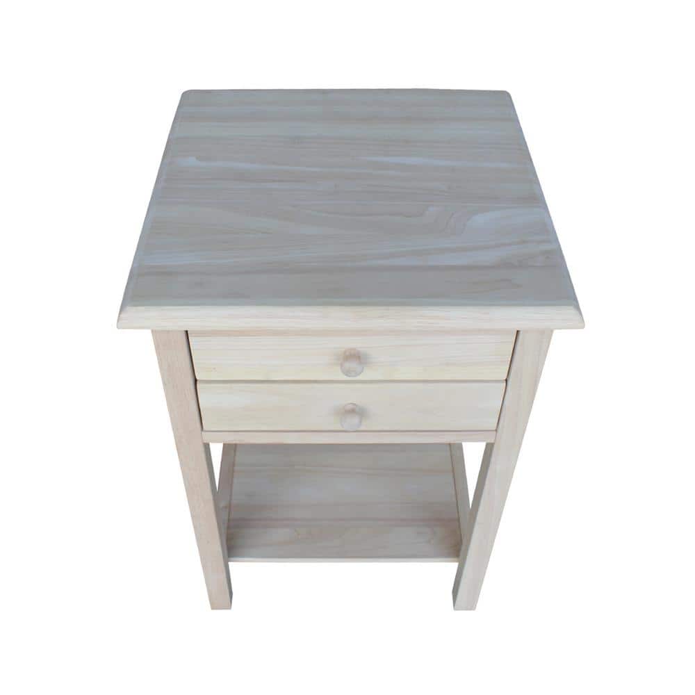 Unfinished Lamp Table with 2-Drawer - thumbnail 4