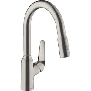 Focus N Single-Handle Pull Down Sprayer Kitchen Faucet with QuickClean in Stainless Steel Optic