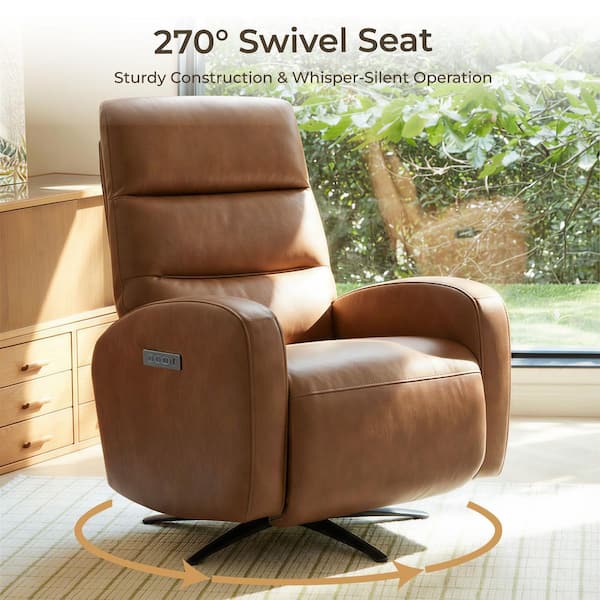 Spruce & Spring Stellan Camel Modern Faux Leather Triple-Motor 270