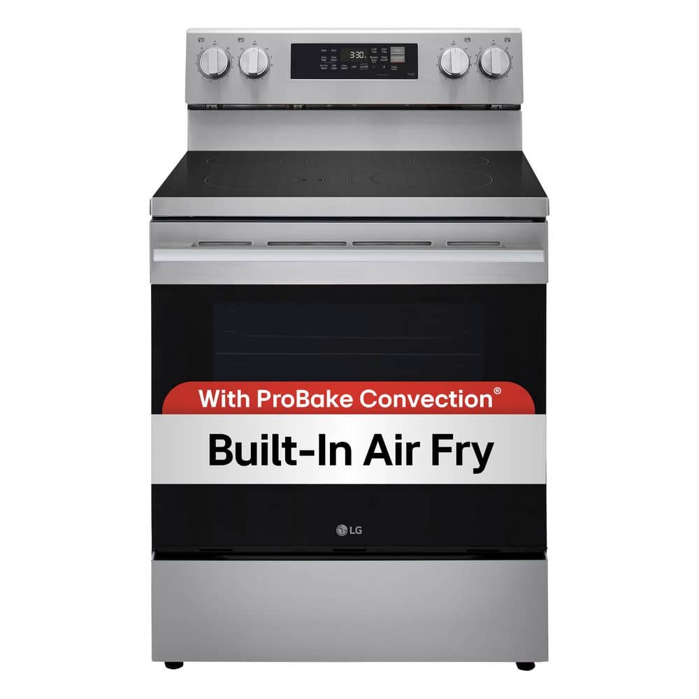 30 in. 6.3 cu. ft. Smart Wi-Fi Enabled Fan Convection Electric Range Oven with AirFry and EasyClean in Stainless Steel