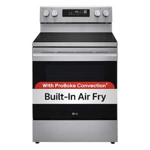 30 in. 6.3 cu. ft. Smart Wi-Fi Enabled Fan Convection Electric Range Oven with AirFry and EasyClean in Stainless Steel
